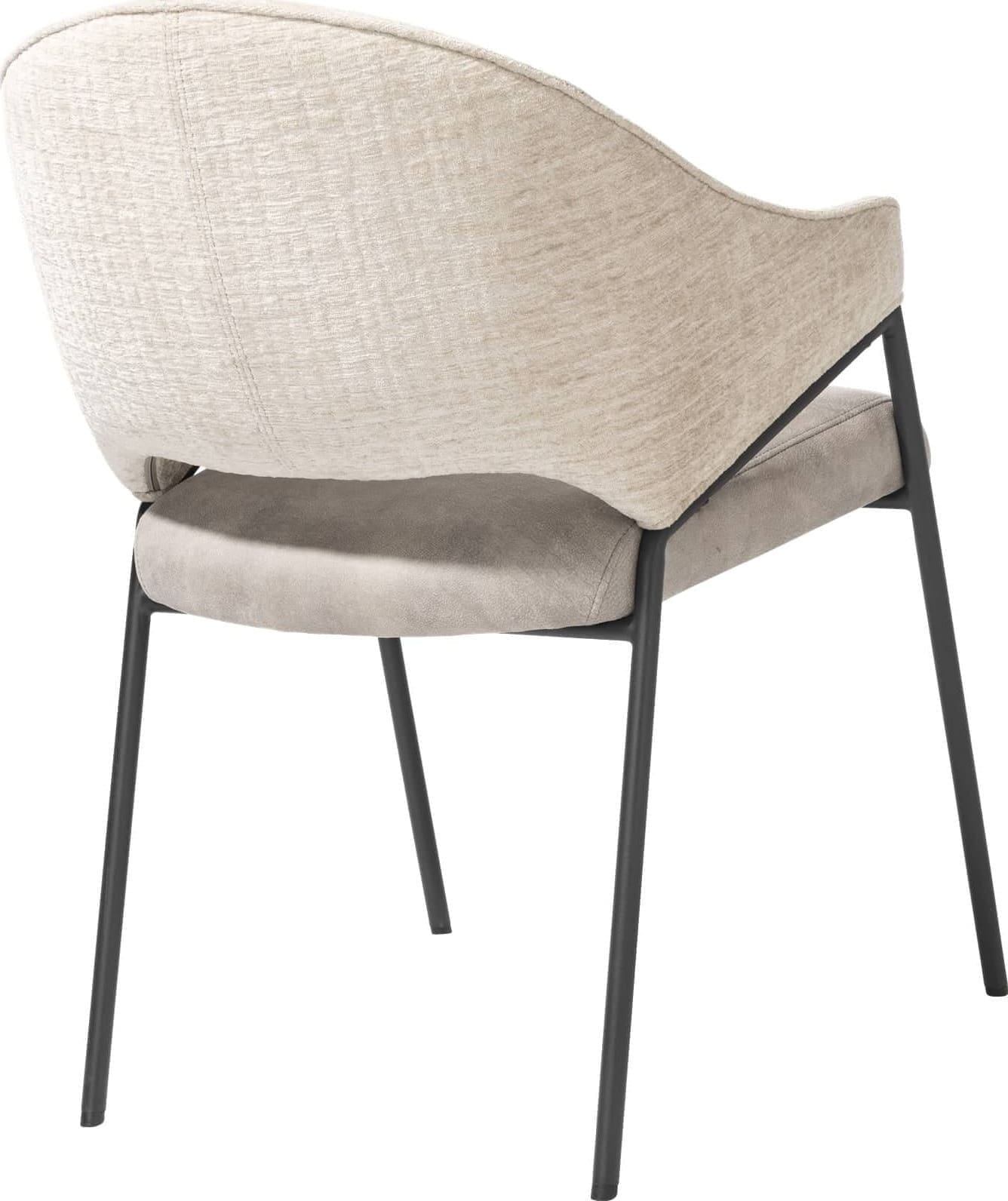 Xooon Nolan armstoel - zwart frame (ROB) - combi Wave / Taurus - creme Beige|Wit Armstoel