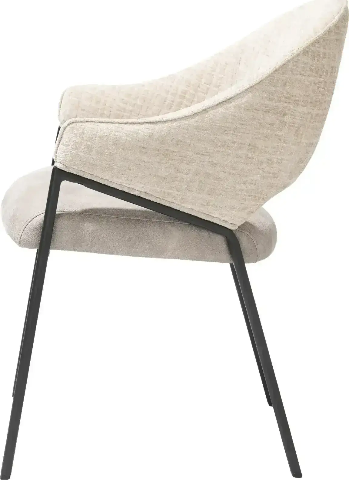 Xooon Nolan armstoel - zwart frame (ROB) - combi Wave / Taurus - creme Beige|Wit Armstoel