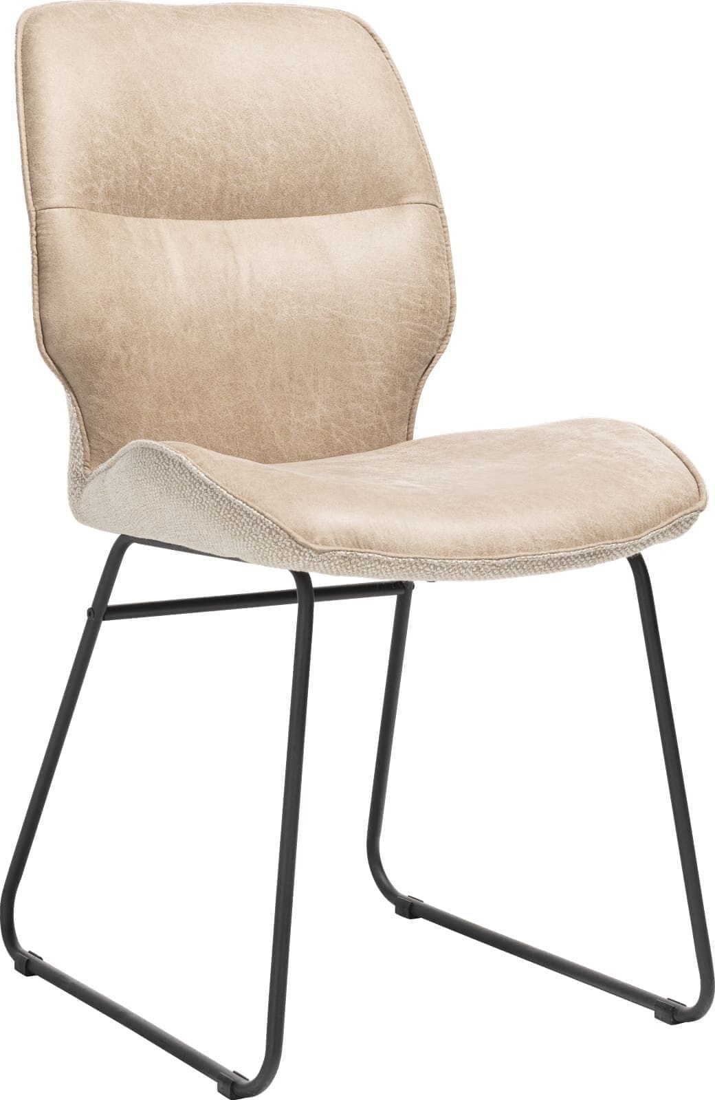 Henders & Hazel Ravi eetkamerstoel zwart frame (ROB) - combi Secilia & Toba - beige Beige Eetkamerstoel