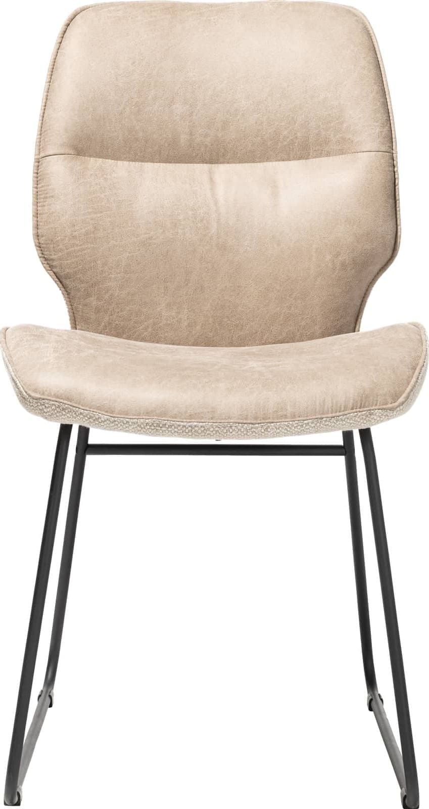 Henders & Hazel Ravi eetkamerstoel zwart frame (ROB) - combi Secilia & Toba - beige Beige Eetkamerstoel
