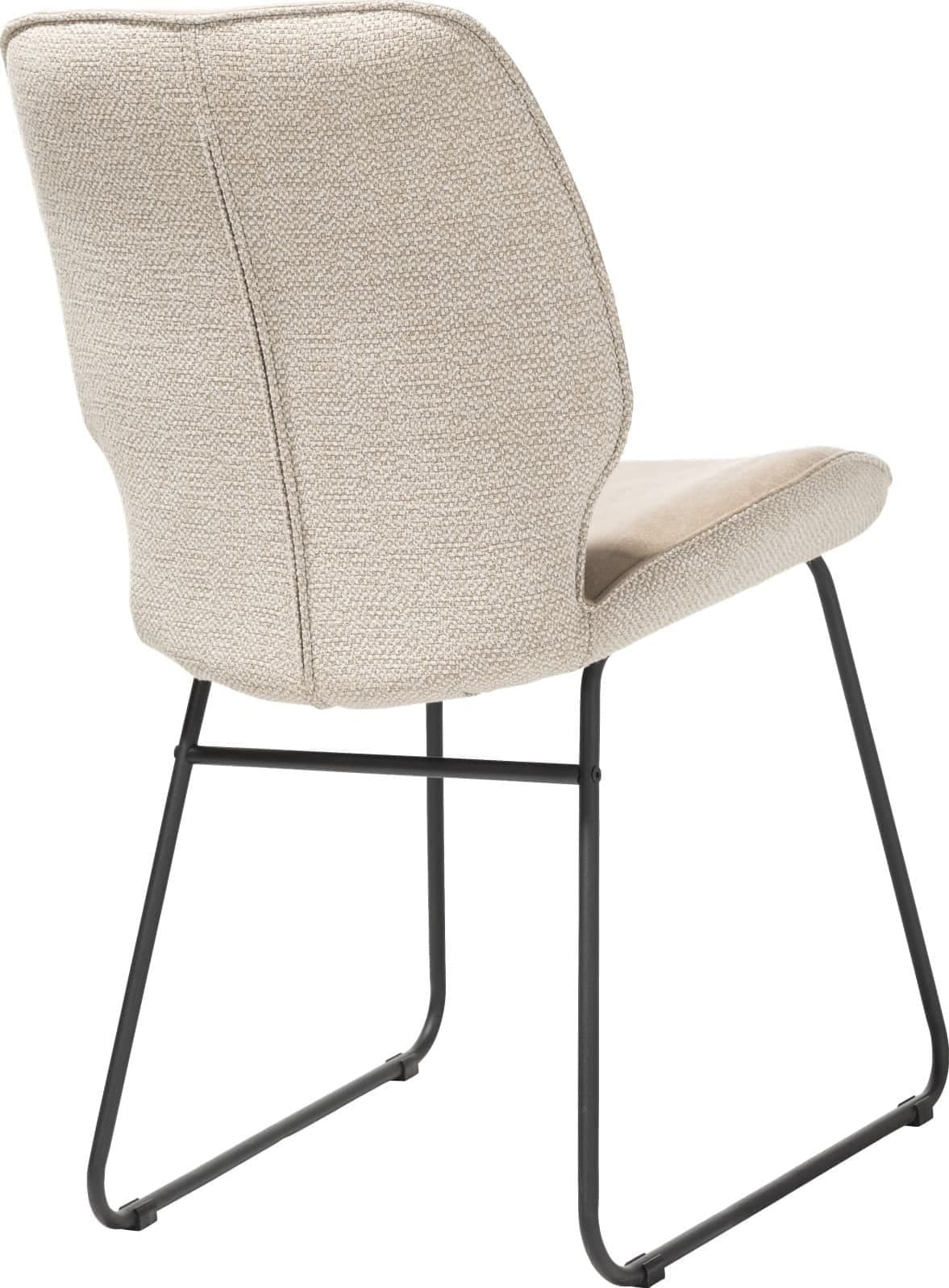 Henders & Hazel Ravi eetkamerstoel zwart frame (ROB) - combi Secilia & Toba - beige Beige Eetkamerstoel