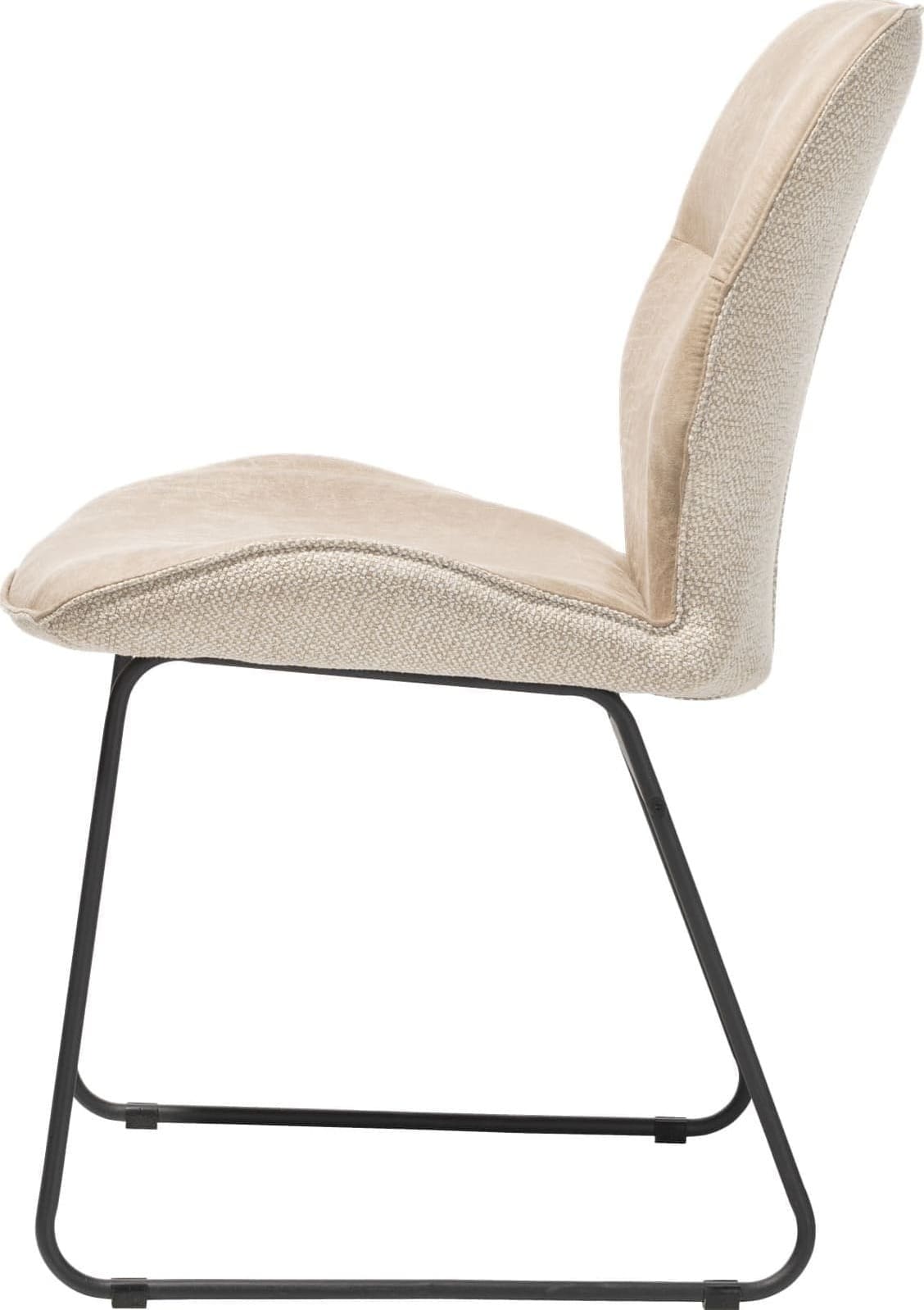 Henders & Hazel Ravi eetkamerstoel zwart frame (ROB) - combi Secilia & Toba - beige Beige Eetkamerstoel