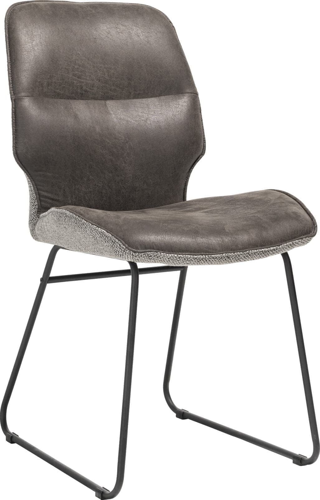 Henders & Hazel Ravi eetkamerstoel zwart frame (ROB) - combi Secilia & Toba - lichtgrijs Grijs Eetkamerstoel