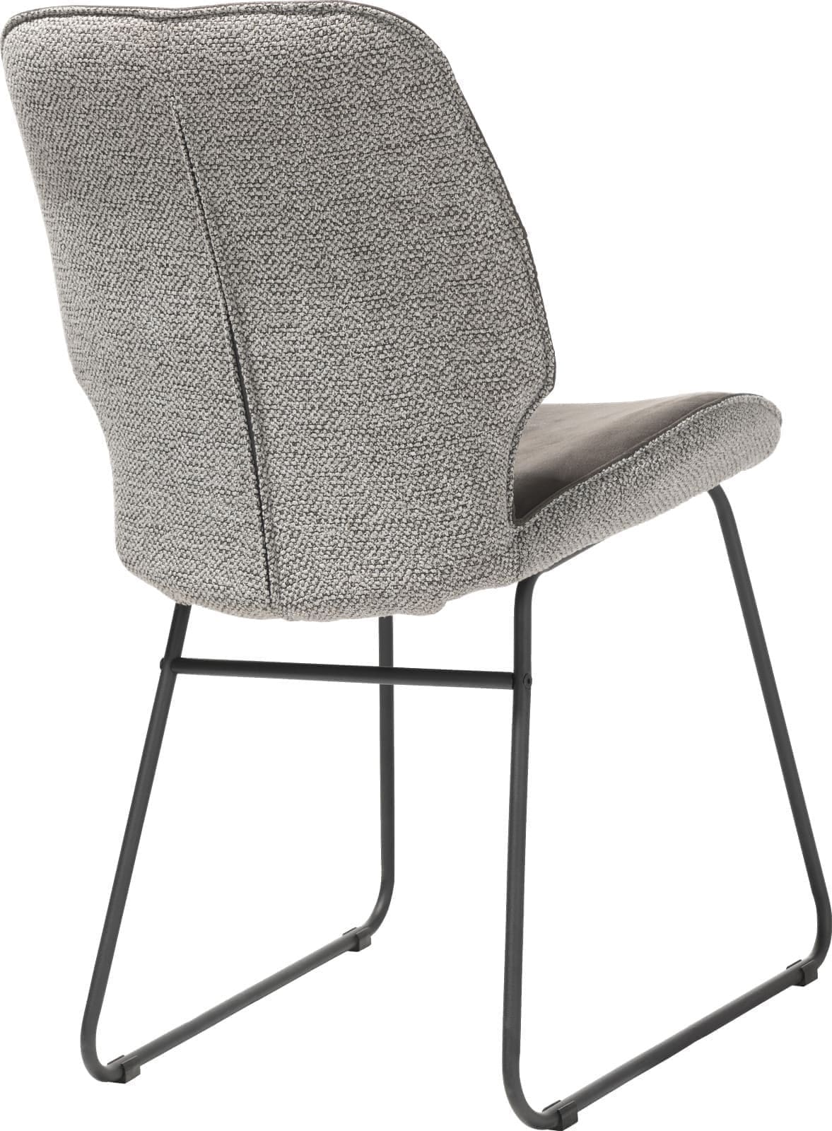 Henders & Hazel Ravi eetkamerstoel zwart frame (ROB) - combi Secilia & Toba - lichtgrijs Grijs Eetkamerstoel