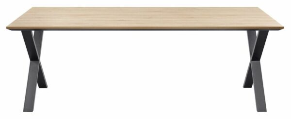 INHOUSE Eettafel Rianta houtstructuur/metaal 220x100cm Bruin|Naturel Eettafel
