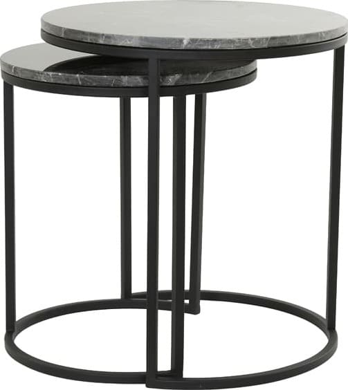 Bijzettafel Alfio - Bruin Marmer+zwart Light & Living Bijzettafel 6768561