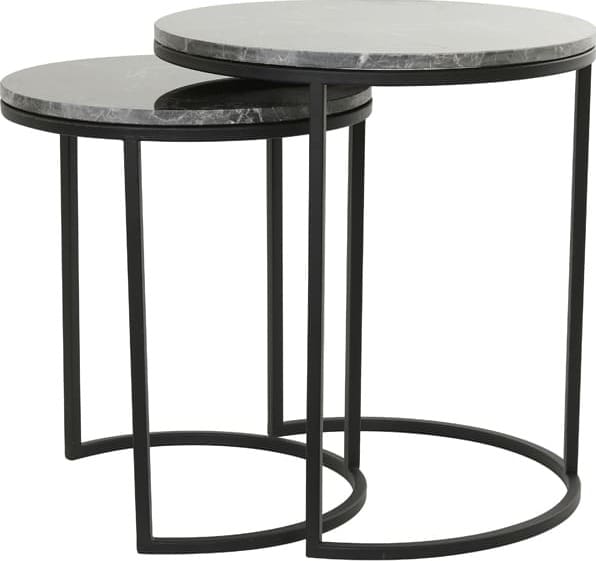 Bijzettafel Alfio - Bruin Marmer+zwart Light & Living Bijzettafel 6768561