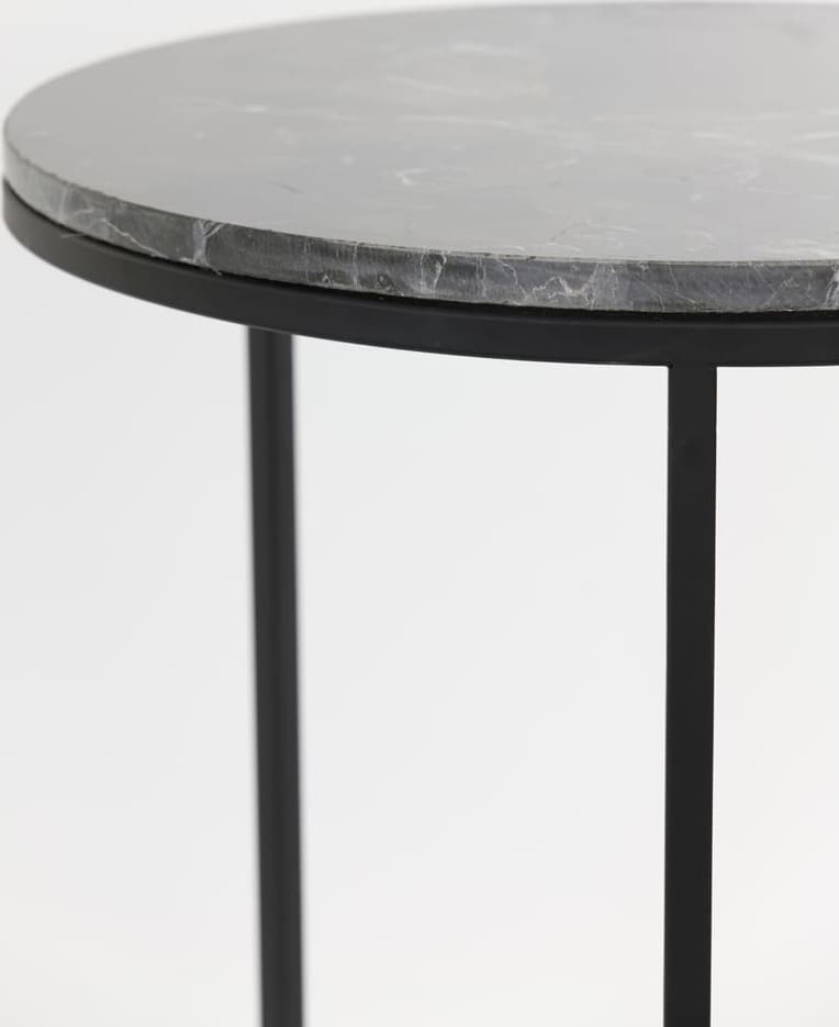 Bijzettafel Alfio - Bruin Marmer+zwart Light & Living Bijzettafel 6768561