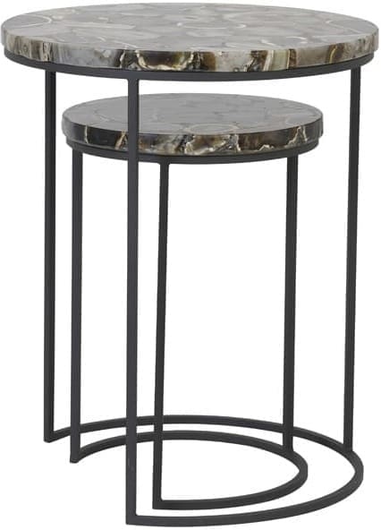 Bijzettafel Axat - Agaat Bruin+zwart Light & Living Bijzettafel 6748683
