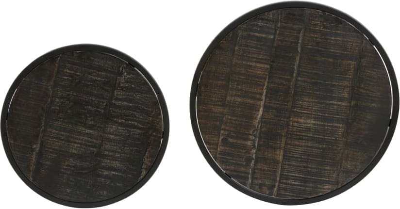 Bijzettafel Doba - Hout Antiek-mat Zwart Light & Living Bijzettafel 6724783