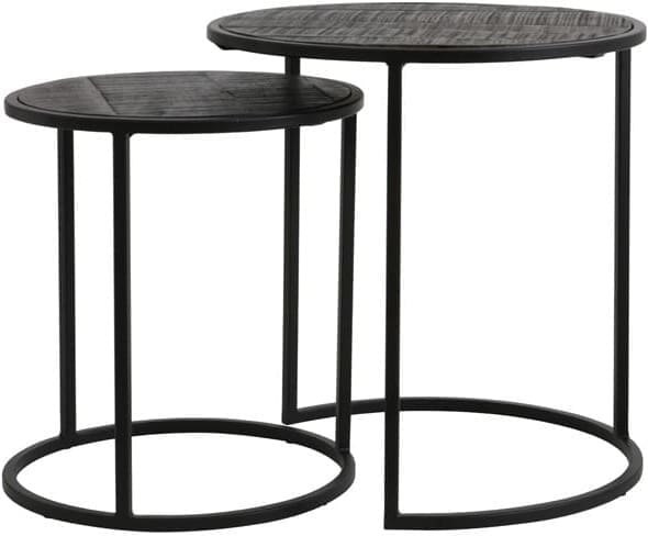Bijzettafel Doba - Hout Antiek-mat Zwart Light & Living Bijzettafel 6724783