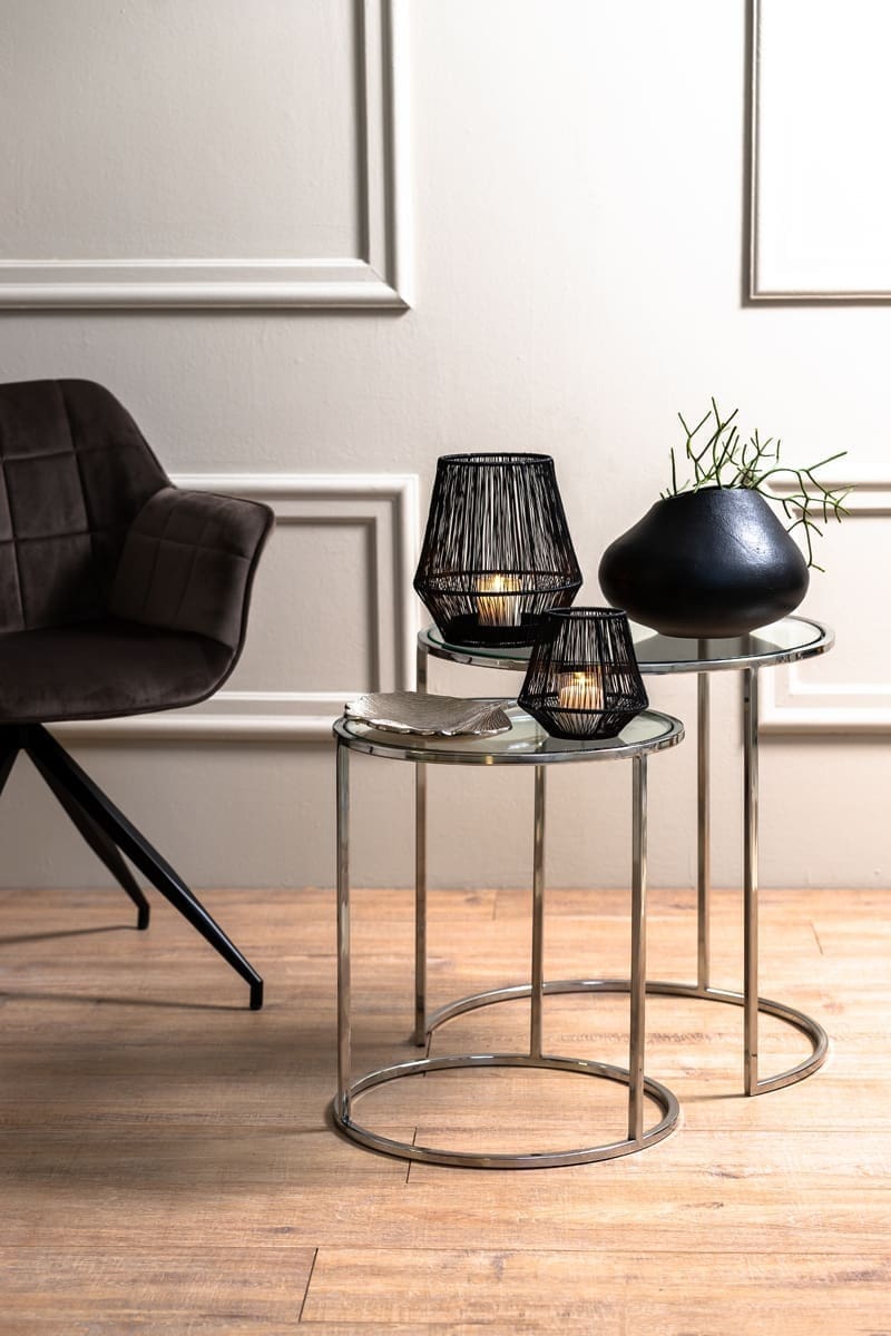 Bijzettafel Duarte - Nikkel+glas Light & Living Bijzettafel 6724919