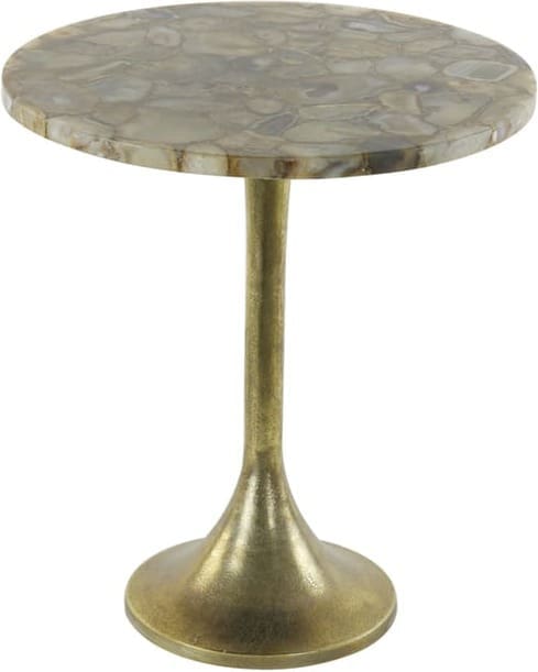 Bijzettafel Rickerd - Geel Agaat+antiek Brons Light & Living Bijzettafel 6765260