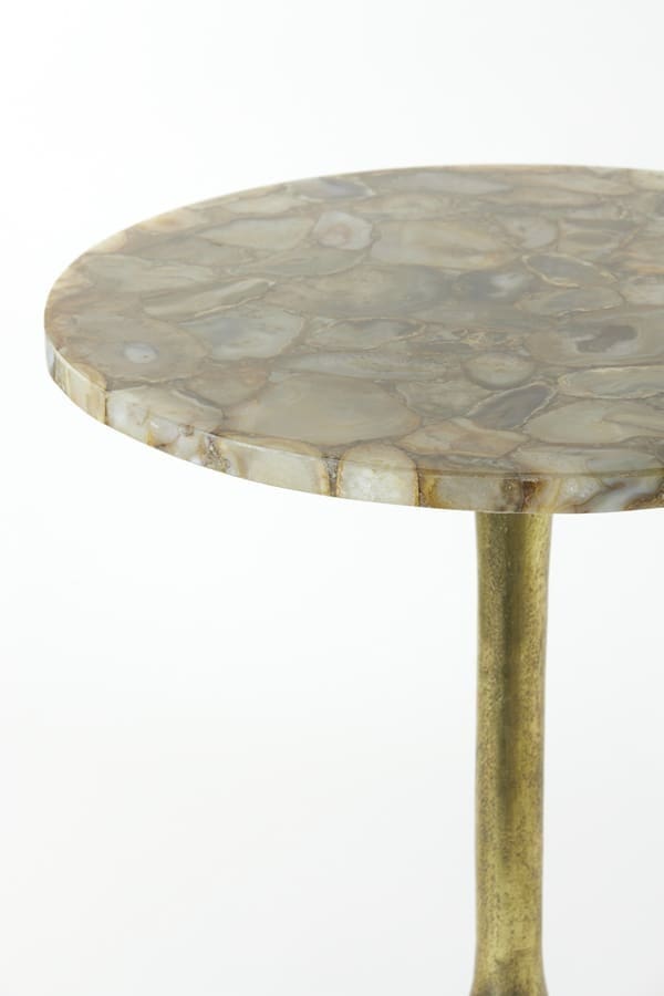 Bijzettafel Rickerd - Geel Agaat+antiek Brons Light & Living Bijzettafel 6765260