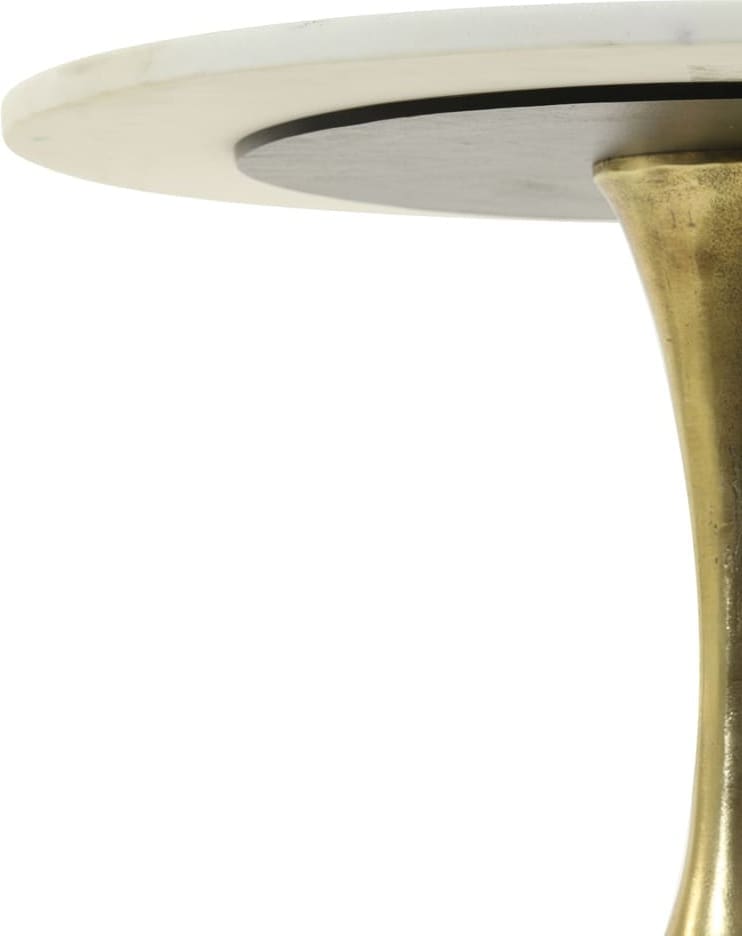 Bijzettafel Rickerd - Wit Marmer+antiek Brons Light & Living Bijzettafel 6765326