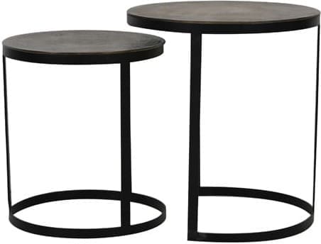 Bijzettafel Trelo - Antiek Brons-zwart Light & Living Bijzettafel 6754918
