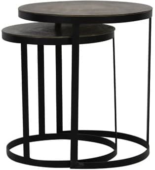 Bijzettafel Trelo - Antiek Brons-zwart Light & Living Bijzettafel 6754918