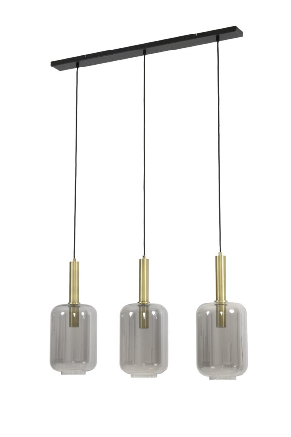 Hanglamp Lekar - Antiek Brons+smoke Glas Light & Living Hanglamp 2946184