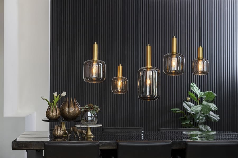 Hanglamp Lekar - Antiek Brons+smoke Glas Light & Living Hanglamp 2946284