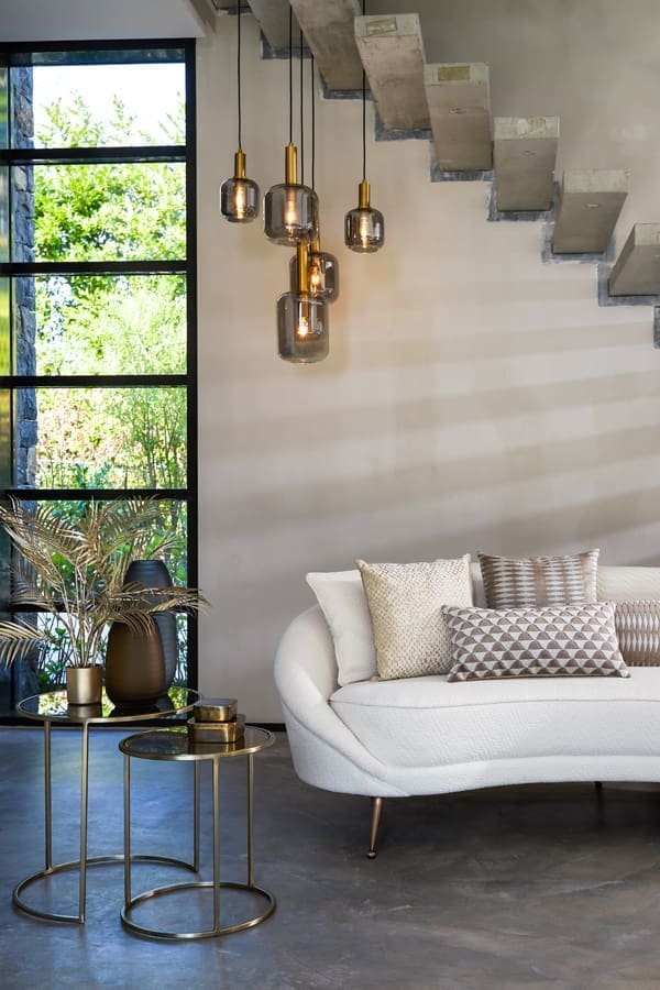Hanglamp Lekar - Antiek Brons+smoke Glas Light & Living Hanglamp 2949084