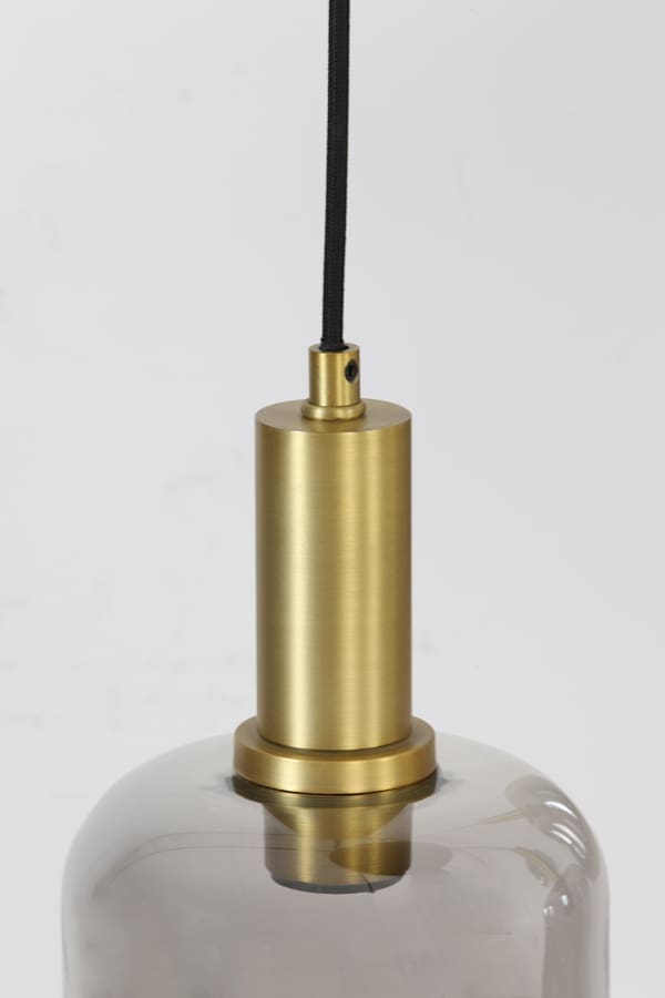Hanglamp Lekar - Antiek Brons+smoke Glas Light & Living Hanglamp 2949184