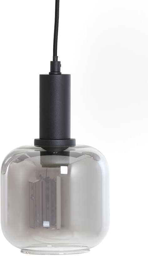 Hanglamp Lekar - Zwart+smoke Glas Light & Living Hanglamp 2946212