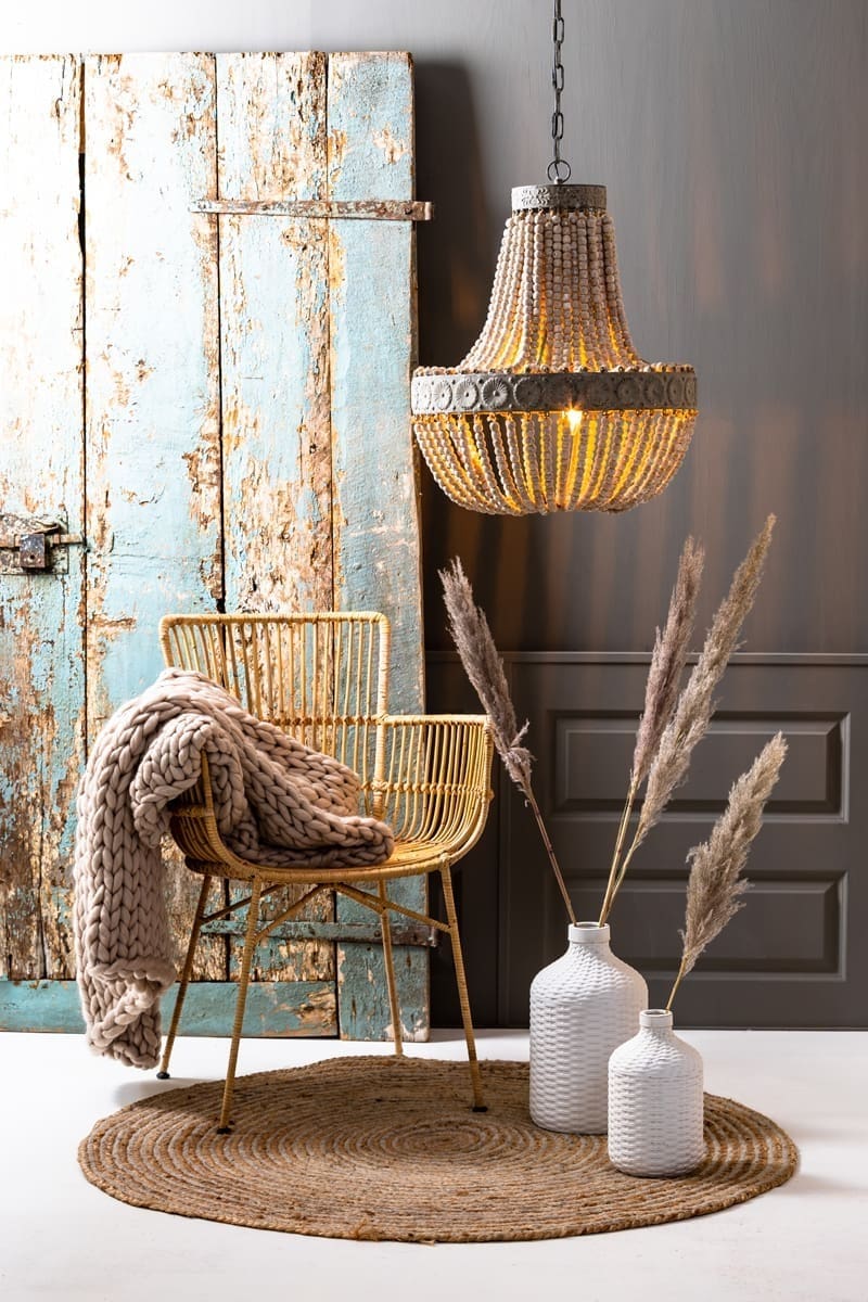 Hanglamp Luna - Oud Wit Light & Living Hanglamp 3057073