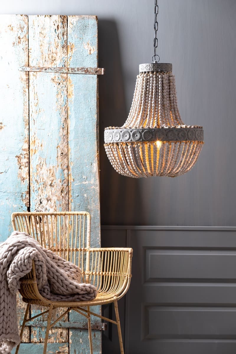 Hanglamp Luna - Oud Wit Light & Living Hanglamp 3057073