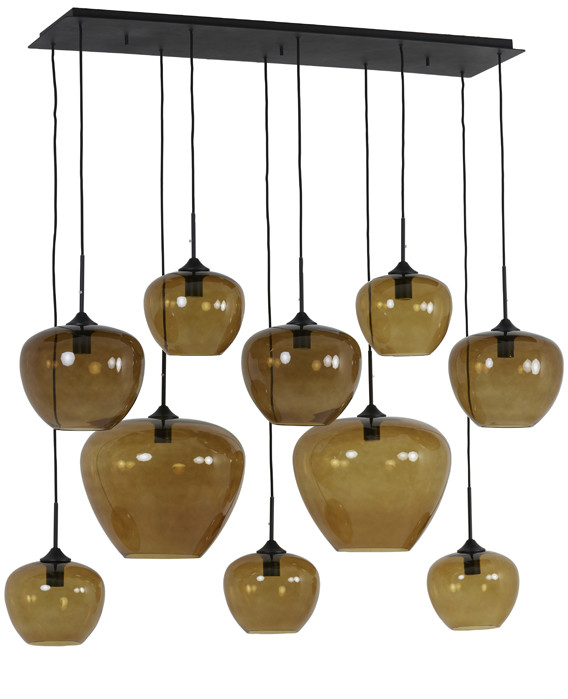 Hanglamp Mayson - Glas Bruin-mat Zwart Light & Living Hanglamp 2952518