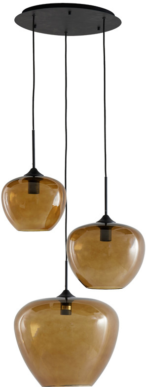 Hanglamp Mayson - Glas Bruin-mat Zwart Light & Living Hanglamp 2958618