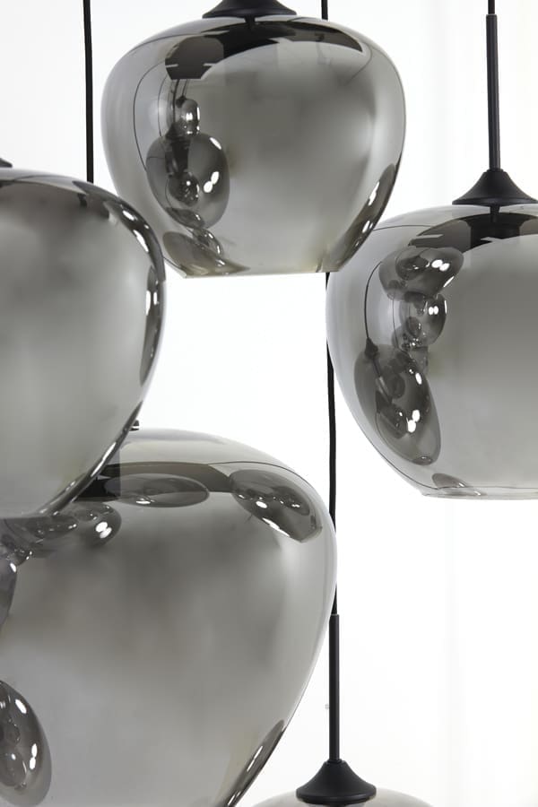 Hanglamp Mayson - Smoke Glas-mat Zwart Light & Living Hanglamp 2952527