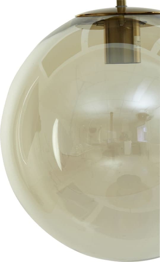 Hanglamp Medina - Antiek Brons+glas Amber Light & Living Hanglamp 2958985