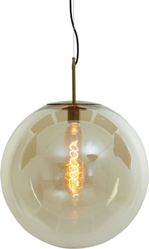 Hanglamp Medina - Antiek Brons+glas Amber Light & Living Hanglamp 2958985