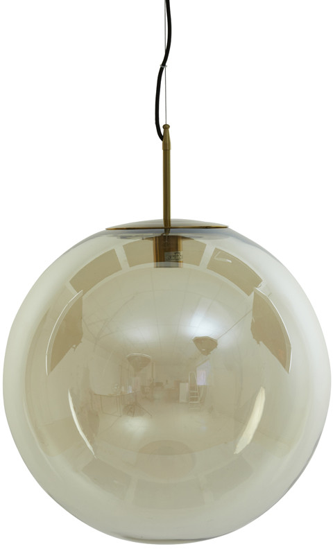 Hanglamp Medina - Antiek Brons+glas Amber Light & Living Hanglamp 2958985