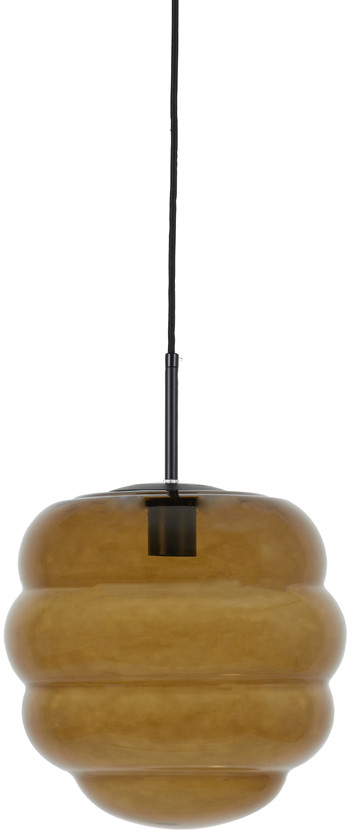 Hanglamp Misty - Glas Bruin+mat Zwart Light & Living Hanglamp 2961264