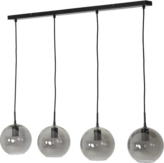 Hanglamp Subar - Mat Zwart+smoke Glas Light & Living Hanglamp 2957865