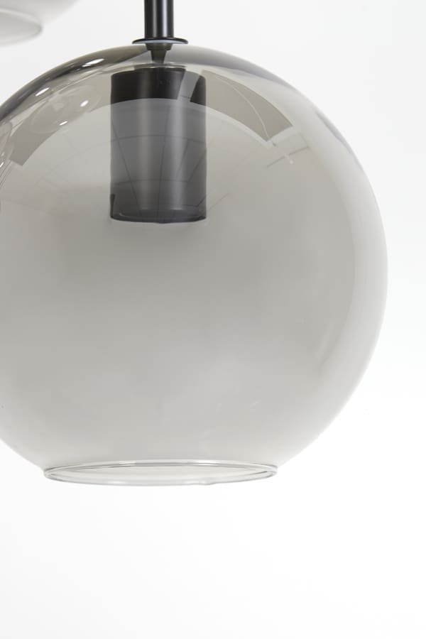Hanglamp Subar - Mat Zwart+smoke Glas Light & Living Hanglamp 2957865