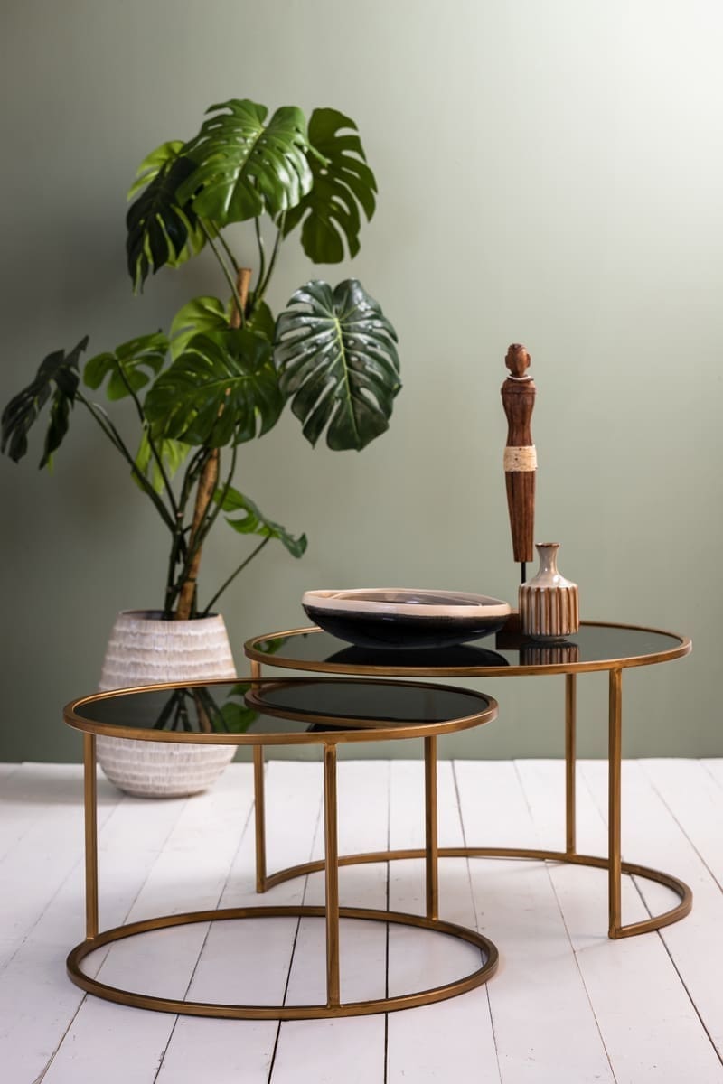 Salontafel Duarte - Glas Smoke-goud Light & Living Salontafel 6725065