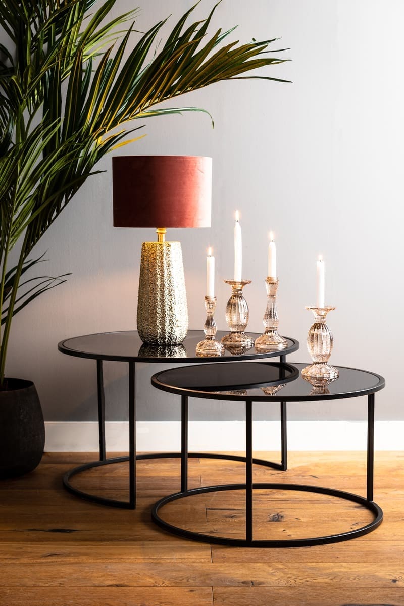 Salontafel Duarte - Glas Zwart-mat Zwart Light & Living Salontafel 6725012
