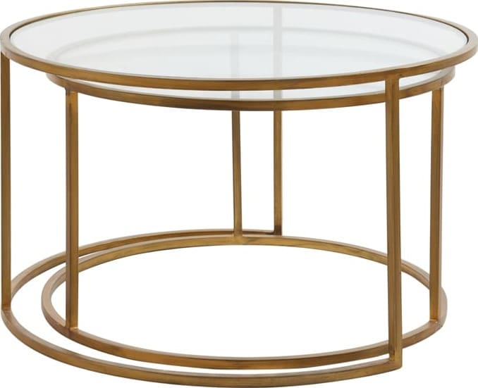 Salontafel Duarte - Glas-goud Light & Living Salontafel 6725085