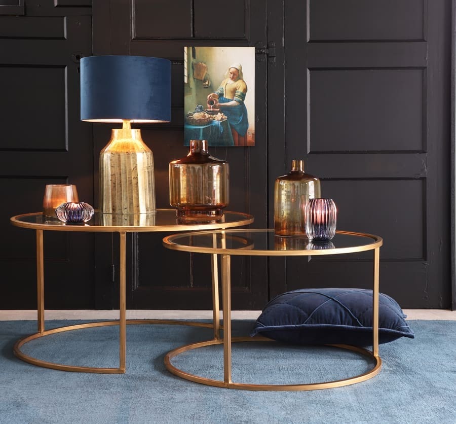 Salontafel Duarte - Glas-goud Light & Living Salontafel 6725085