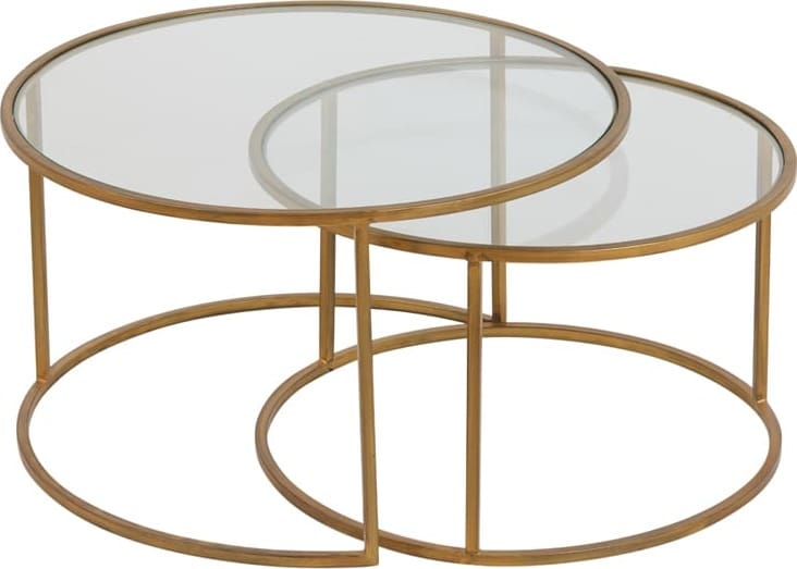 Salontafel Duarte - Glas-goud Light & Living Salontafel 6725085