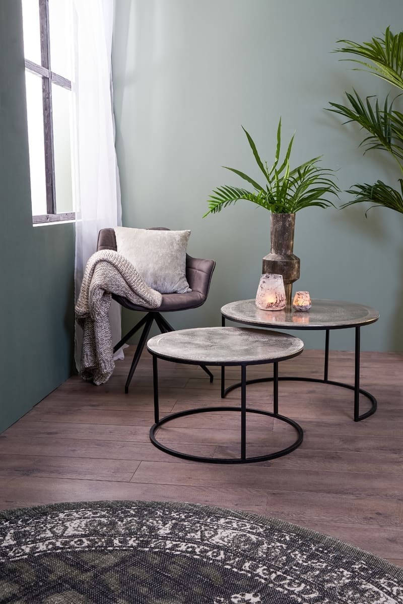 Salontafel Talca - Ruw Nikkel Light & Living Salontafel 6712157