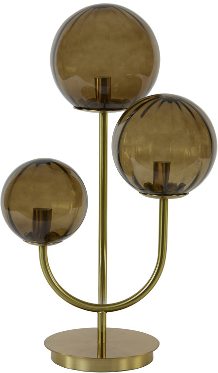 Tafellamp Magdala - Glas Bruin+goud Light & Living Tafellamp 1872264