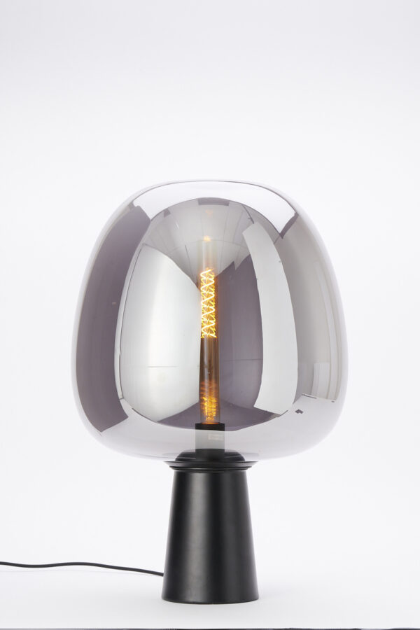 Tafellamp Maysony - Smoke Glas+mat Zwart Light & Living Tafellamp 1865112