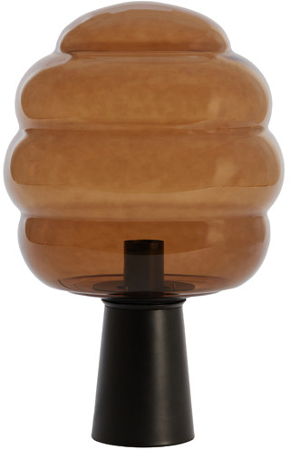 Tafellamp Misty - Glas Bruin+mat Zwart Light & Living Tafellamp 1879464