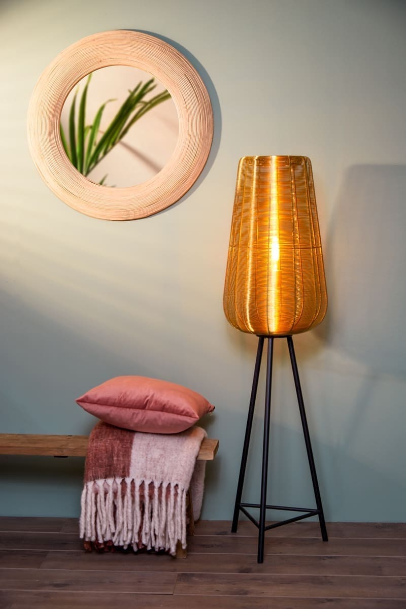 Vloerlamp Adeta - Goud+mat Zwart Light & Living Vloerlamp 8257785