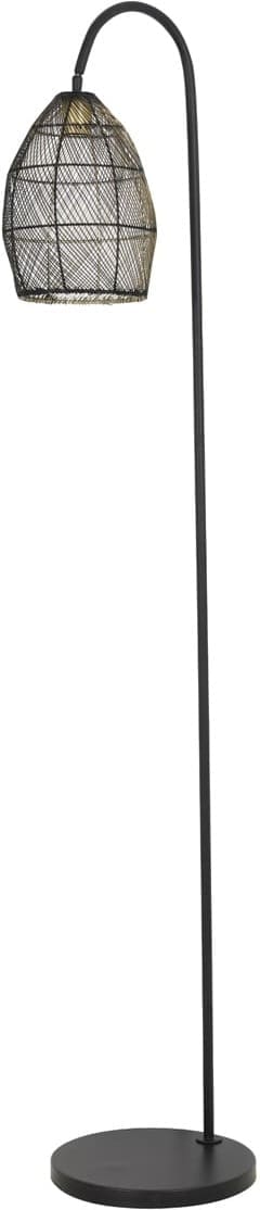 Vloerlamp Meya - Mat Zwart+goud Light & Living Vloerlamp 1859712
