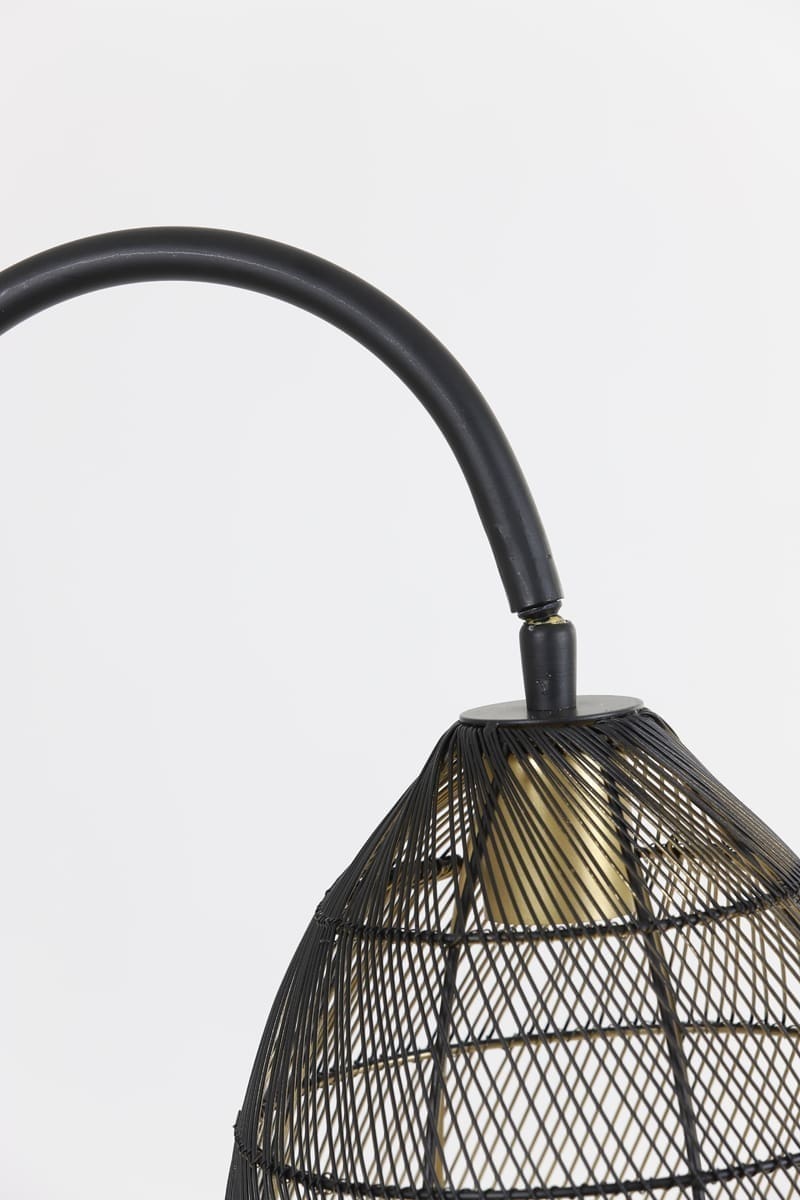 Vloerlamp Meya - Mat Zwart+goud Light & Living Vloerlamp 1859712