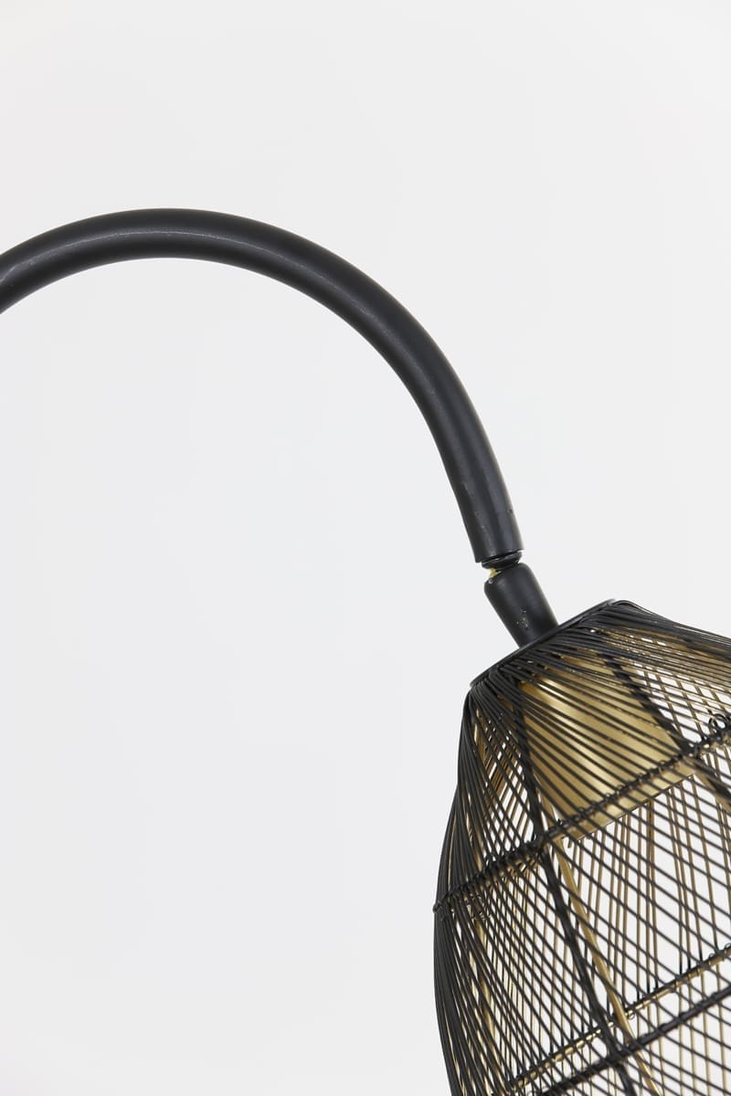 Vloerlamp Meya - Mat Zwart+goud Light & Living Vloerlamp 1859712